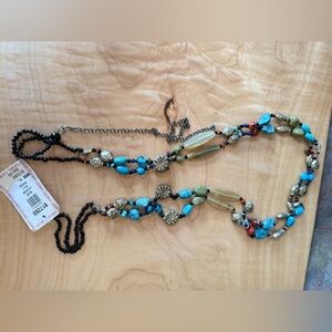 Chico’s belt, vintage, NWT, Blue Lagoon Belt mixed metals and stones. 2 strands